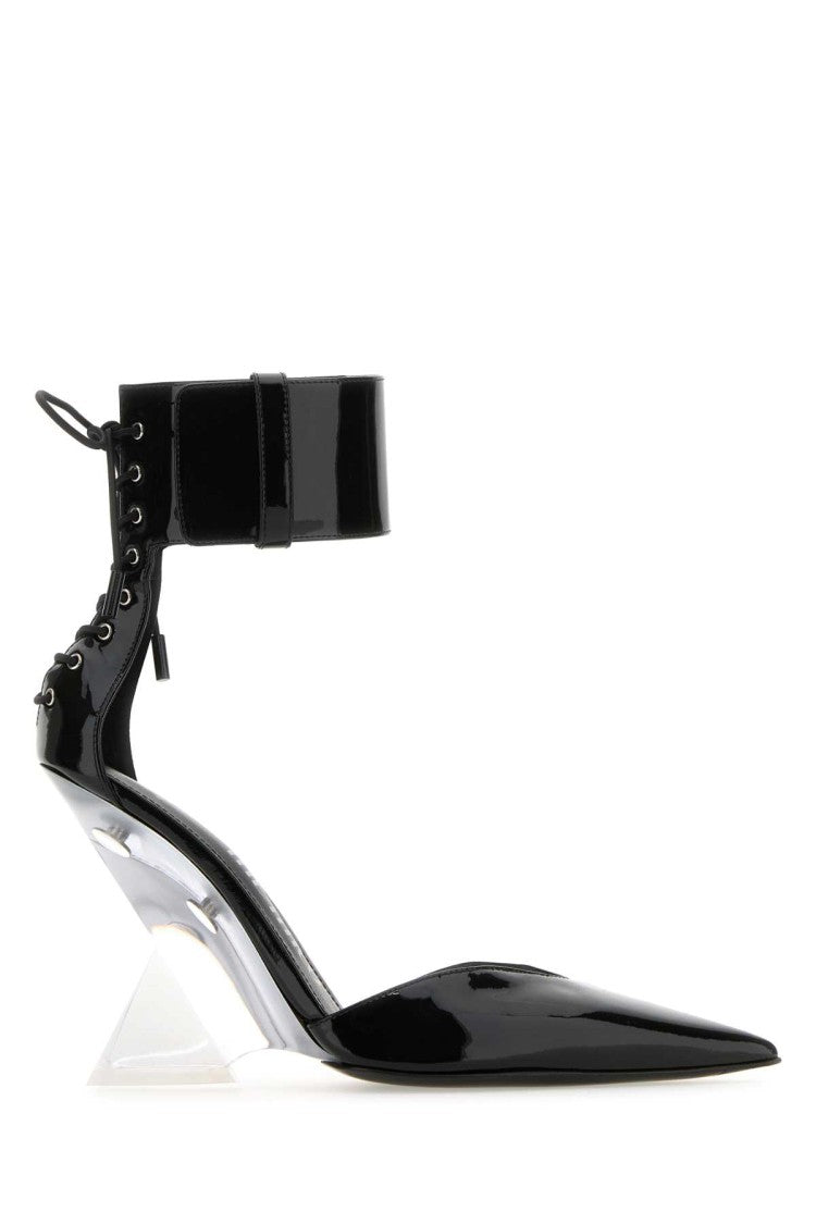 The Attico Black Leather Morgan Pumps