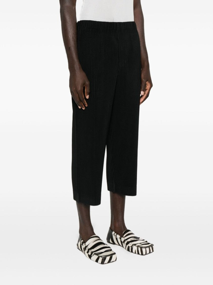 Homme Plissé Issey Miyake Straight-Leg Trousers With Pleated Texture And Elasticated Waistband