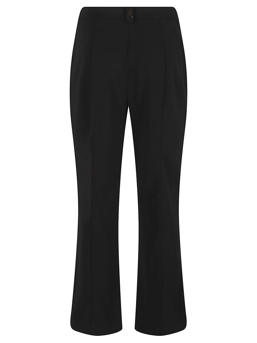 Patrizia Pepe Black Flared Tailored Polyester Pants