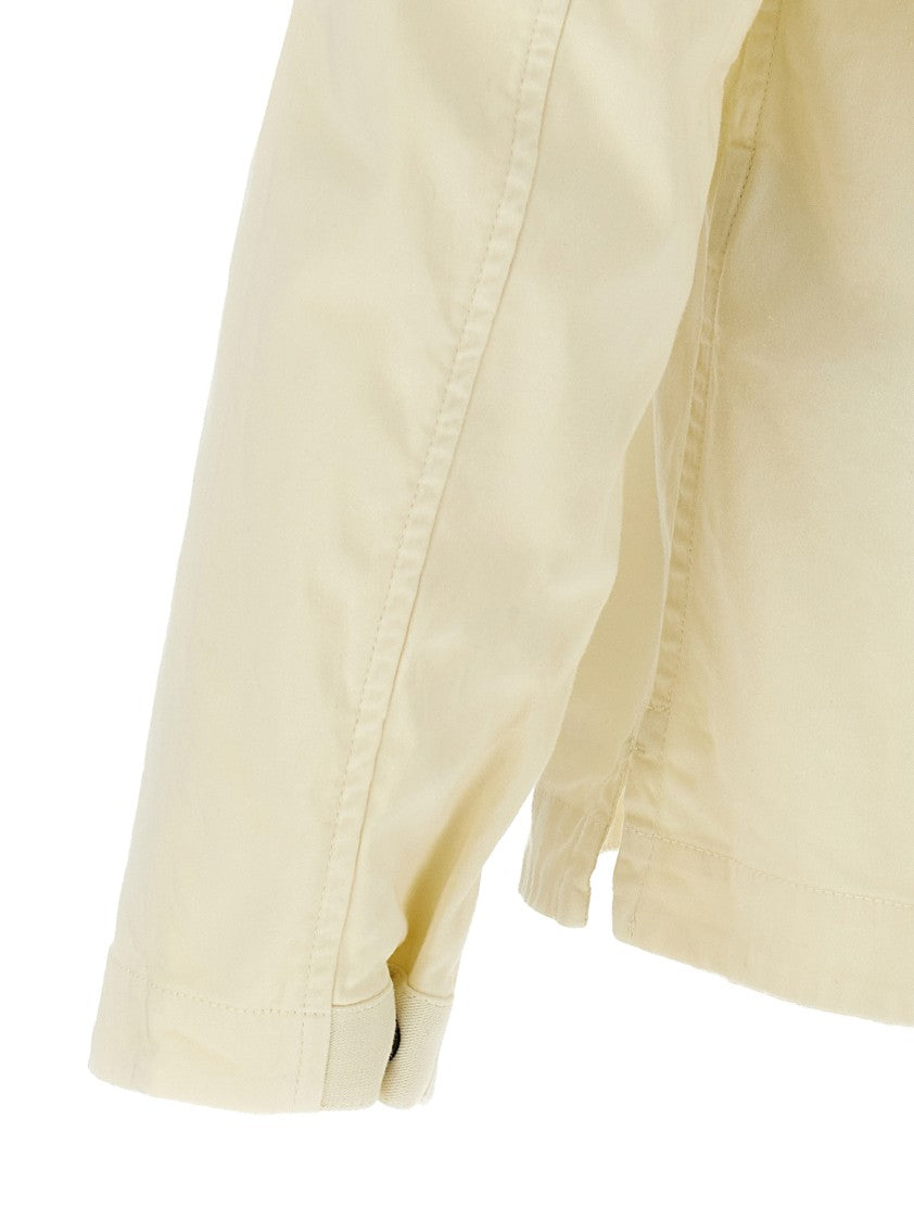 Stone Island Stretch Cotton Overshirt With Zip Closure