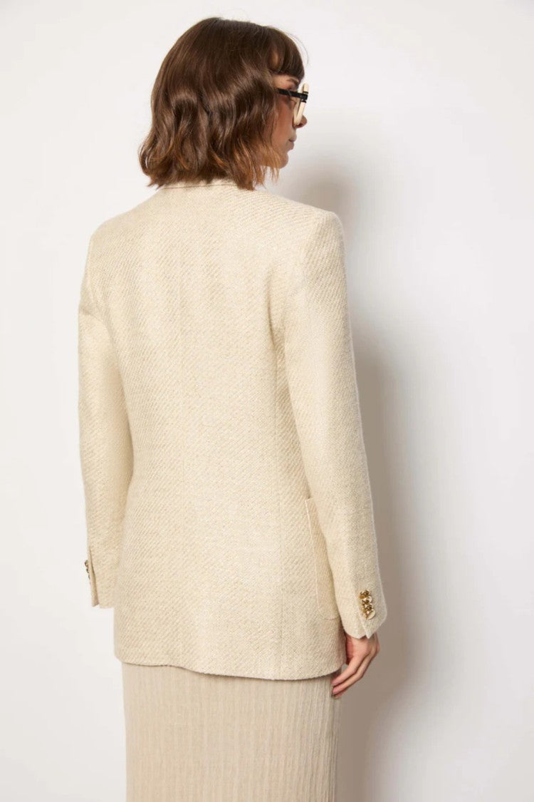 L.B.M. 1911 Double-Breasted Blazer In Viscose-Linen Blend