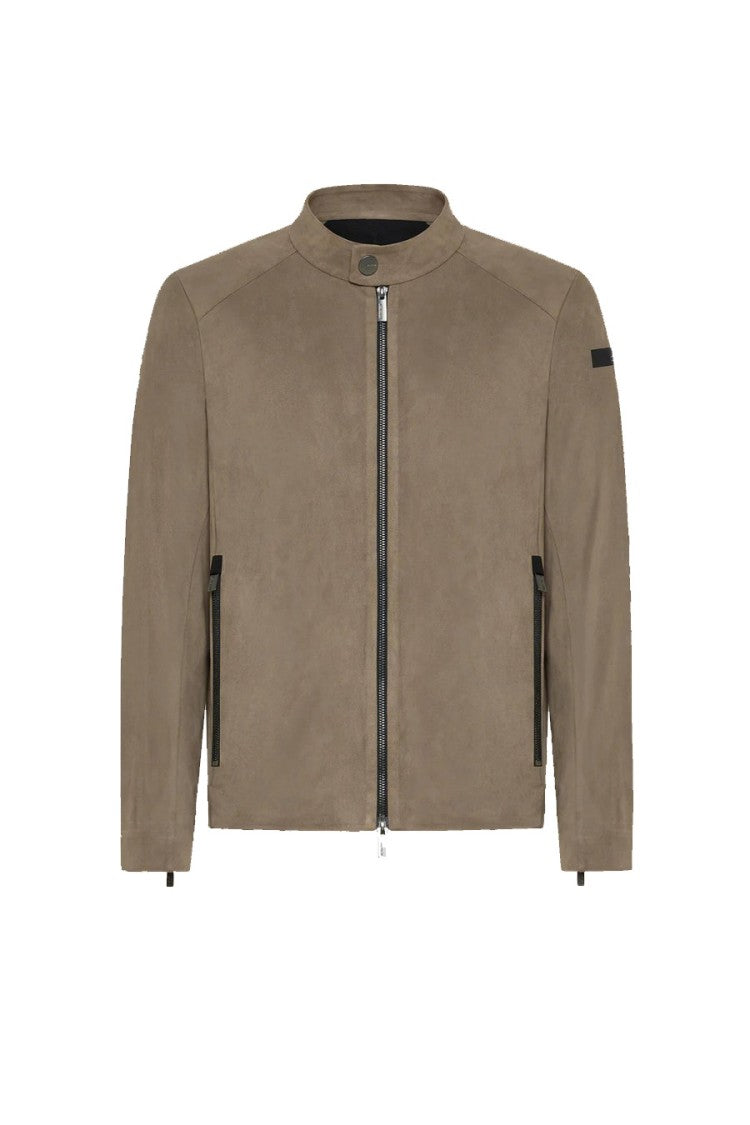 Rrd Brown Nylon Zip-Up Bomber Jacket