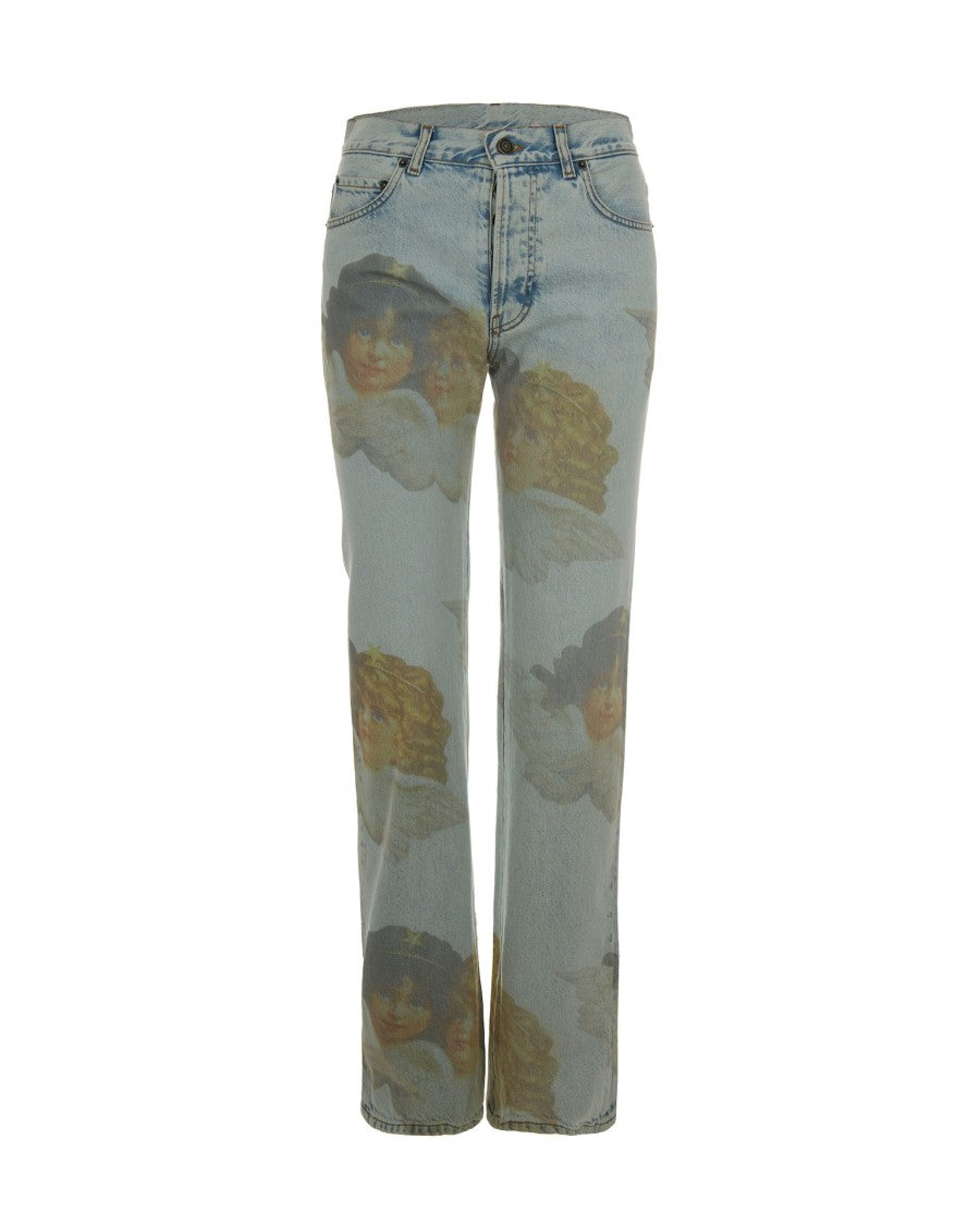 Fiorucci Angels Straight Fit Light Blue Jeans