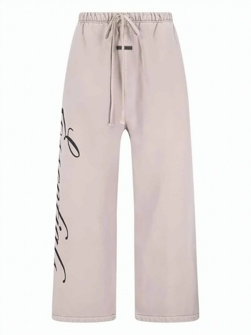 Fear Of God Wide-Leg Cotton Joggers With Elegant Script Logo