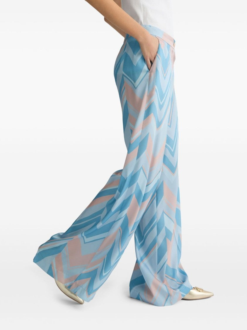 Liu Jo Wide-Leg Pants With Chevron Pattern