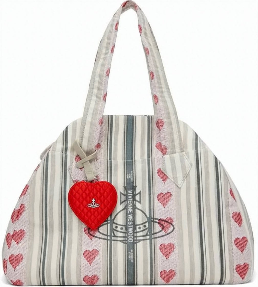 Vivienne Westwood Spacious Tote Bag With Vertical Stripes