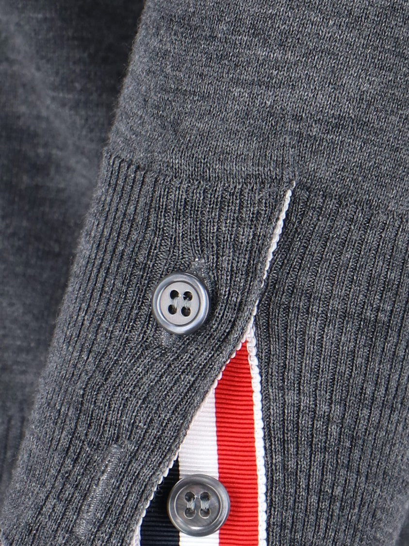 Thom Browne Grey 4-Bar Virgin Wool Sweater
