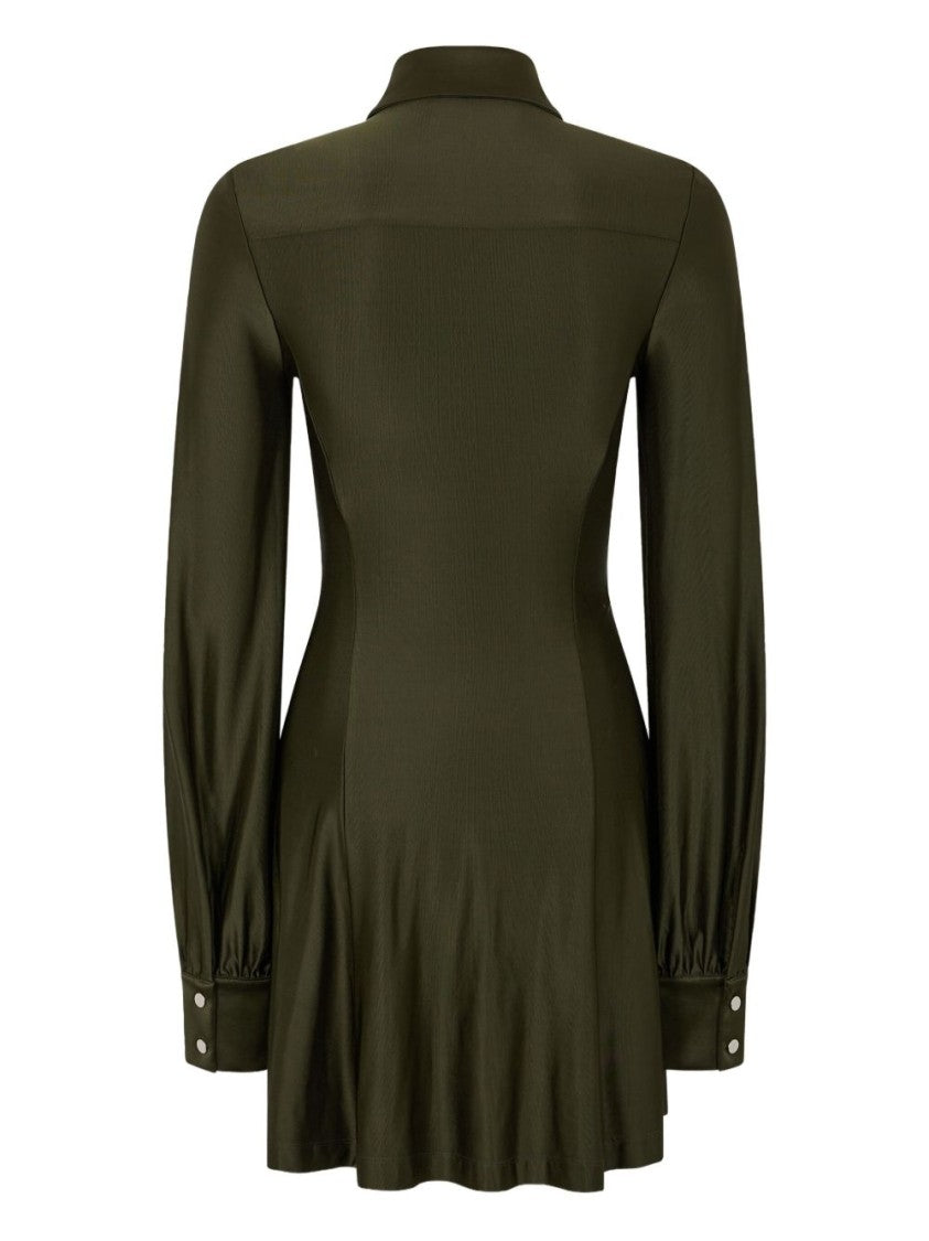 Rabanne Fitted Mini Dress With Asymmetrical Ruffle