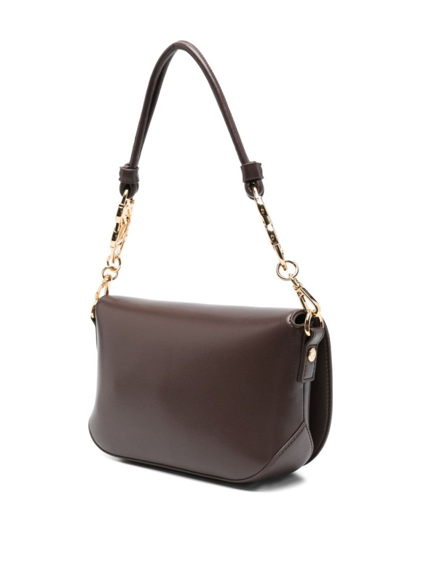 Love Moschino Structured Brown Shoulder Bag With Gold-Tone Accents