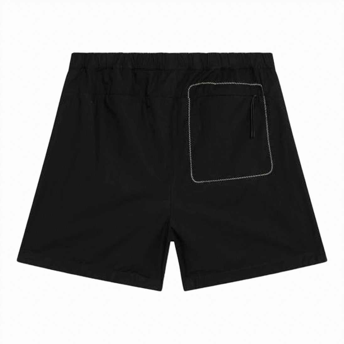 Moncler Black Cotton Elastic Waist Zippered Shorts