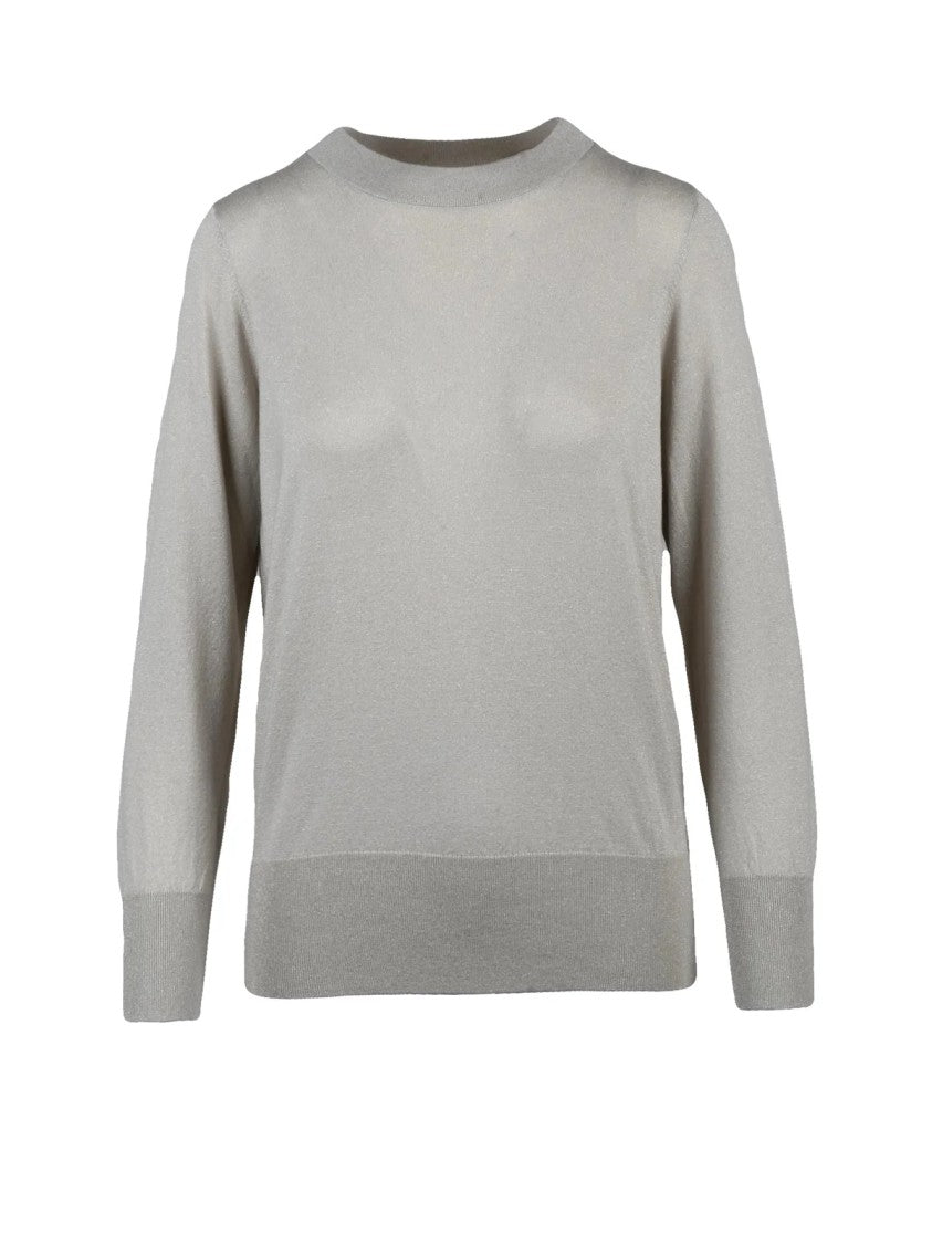Quilisia Merino Wool Lamé Sweater With Unique Back Detail