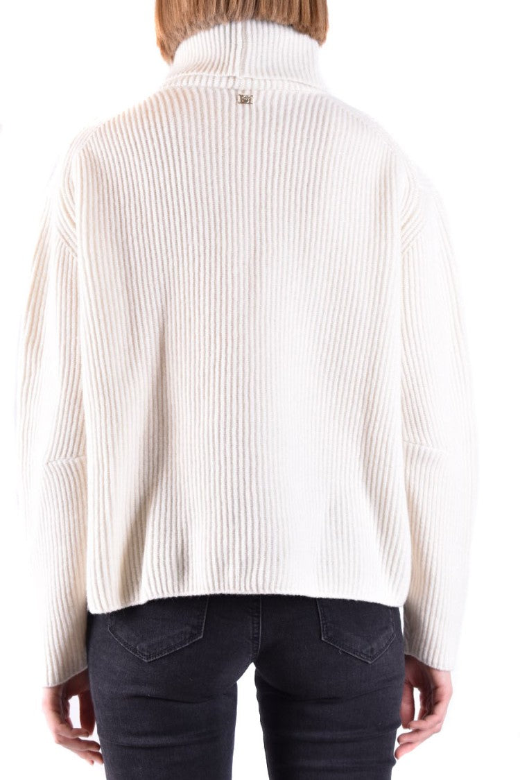 Pinko Ribbed Knit Sweater High Turtleneck Boxy