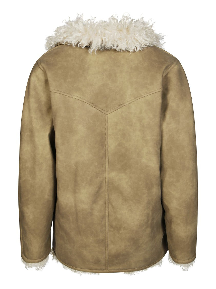 Isabel Marant Étoile Structured High-Collar Coat With Shearling Lining