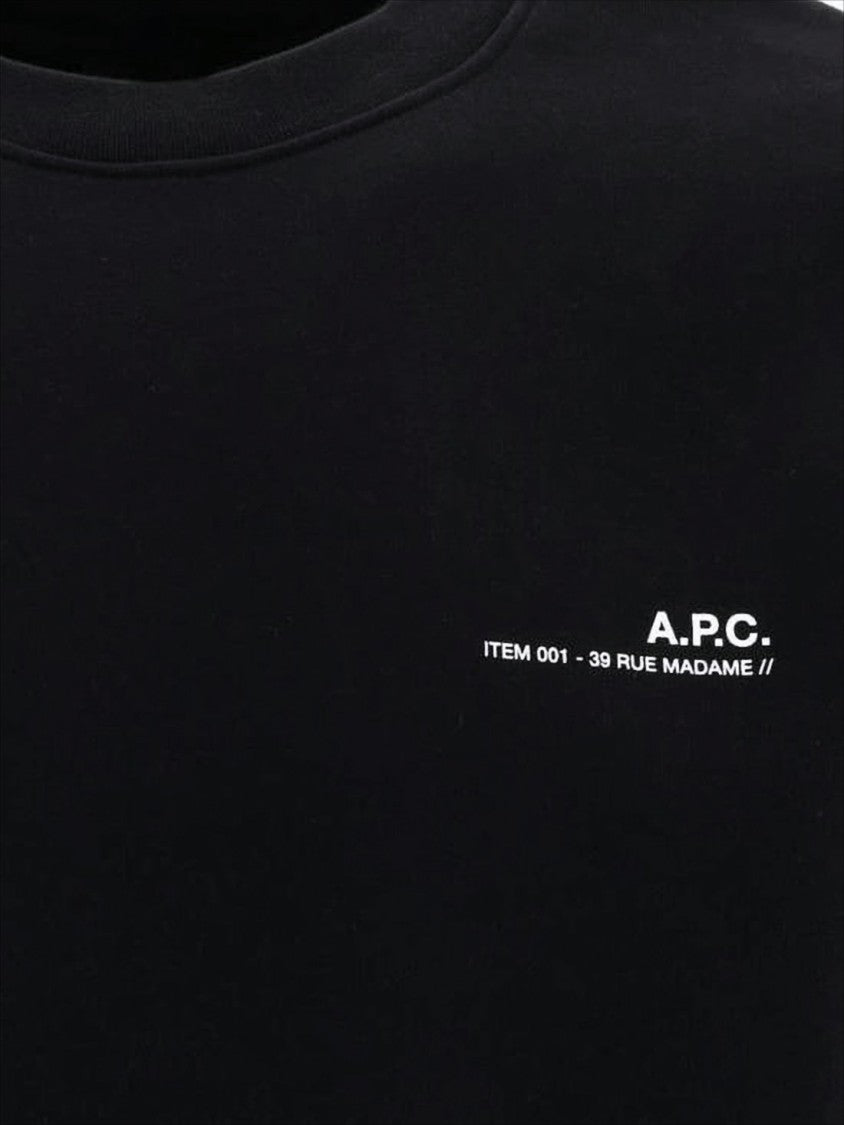 A.P.C. Minimalist Long-Sleeve Crewneck Sweatshirt With Logo Detail