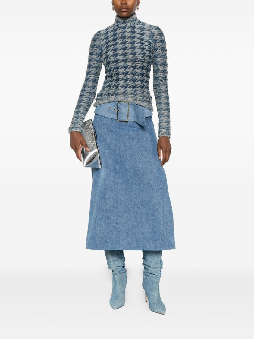 Diesel Blue Wave Pattern Long-Sleeve Top