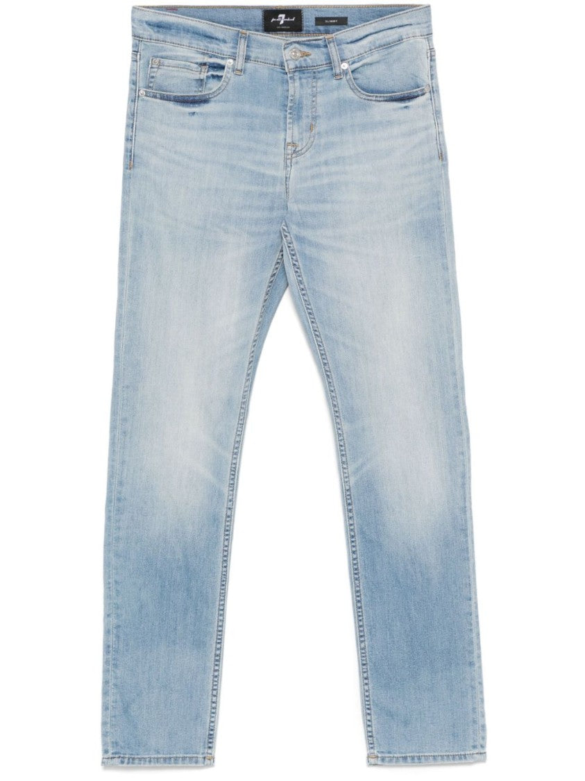 7 For All Mankind Light Blue Jeans With Concealed Fly