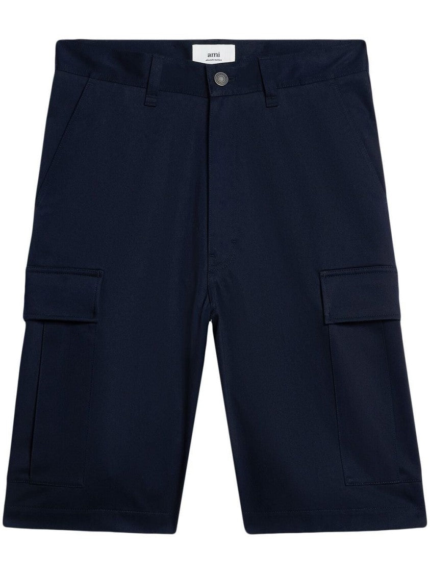 Ami Paris Relaxed-Fit Cargo Shorts With Structured Waistband