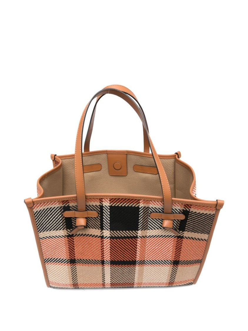 Gianni Chiarini Plaid Shopper Bag With Leather Trim