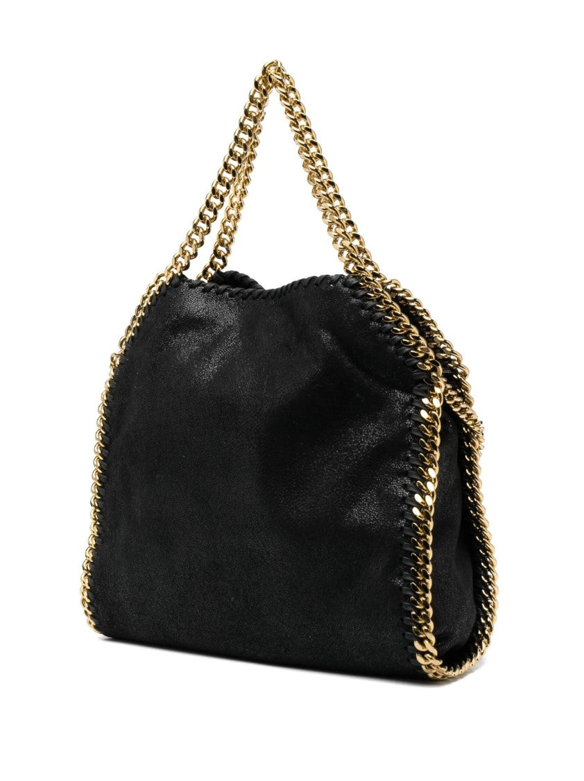 Stella Mccartney Black Falabella Mini Chain Trim Totes