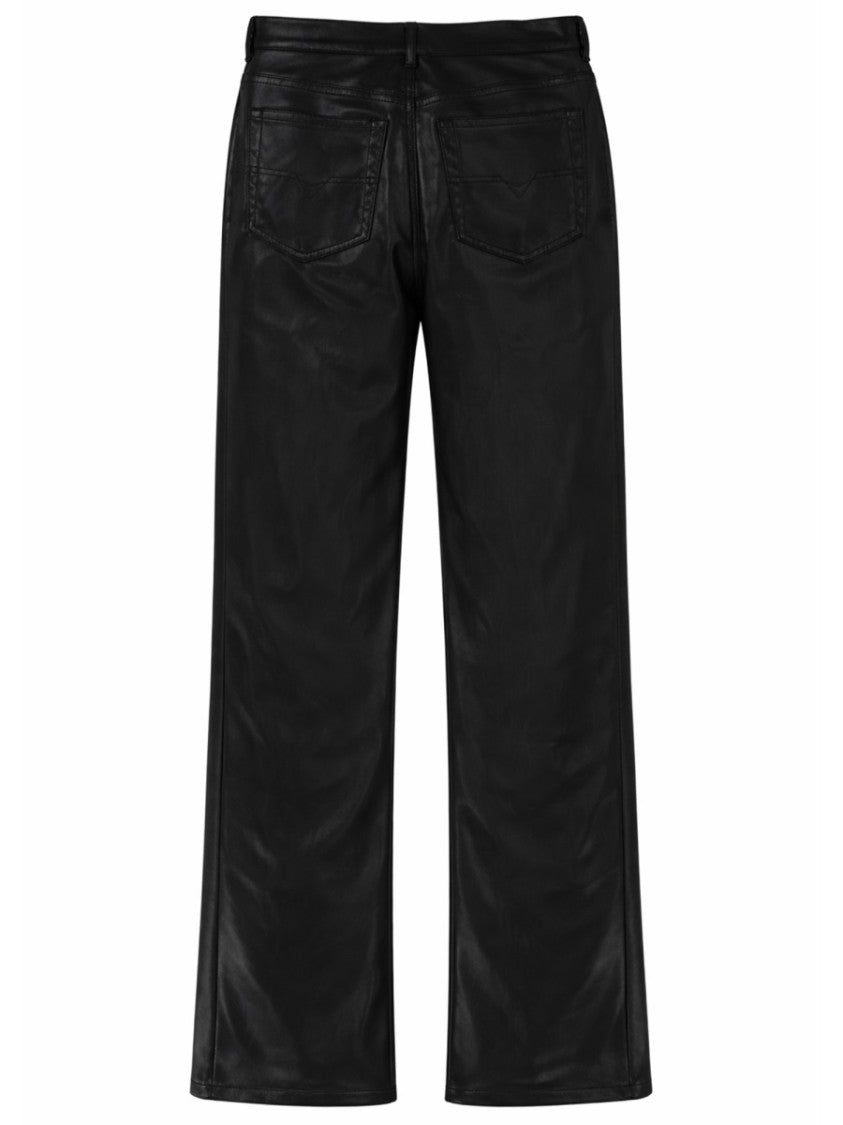 Diesel P-Lain Wide-Leg Leather-Like Finish Polyester Pants