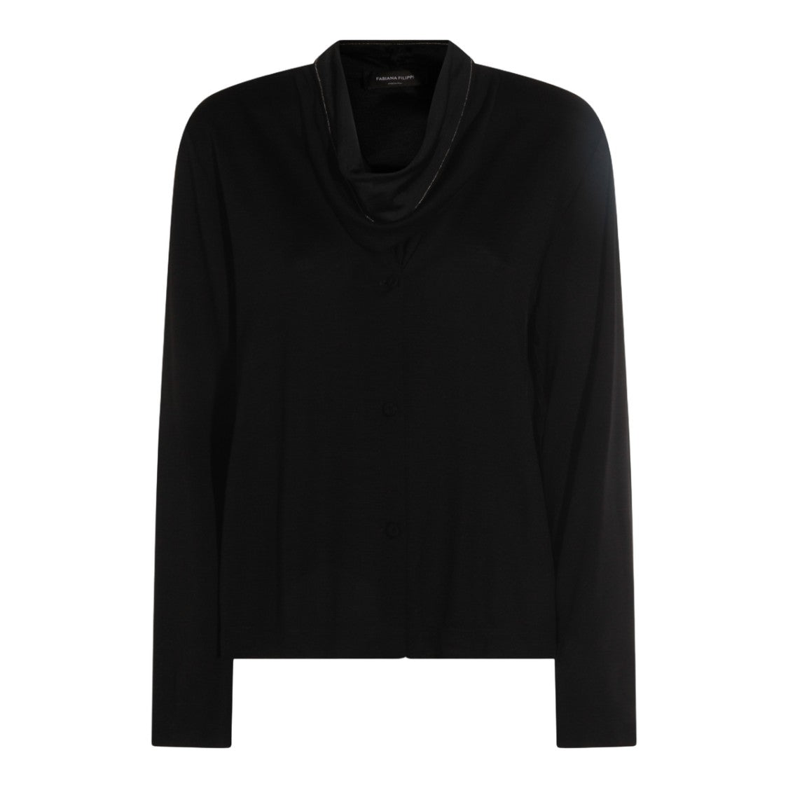 Fabiana Filippi Draped Cowl Neck Long-Sleeved Top