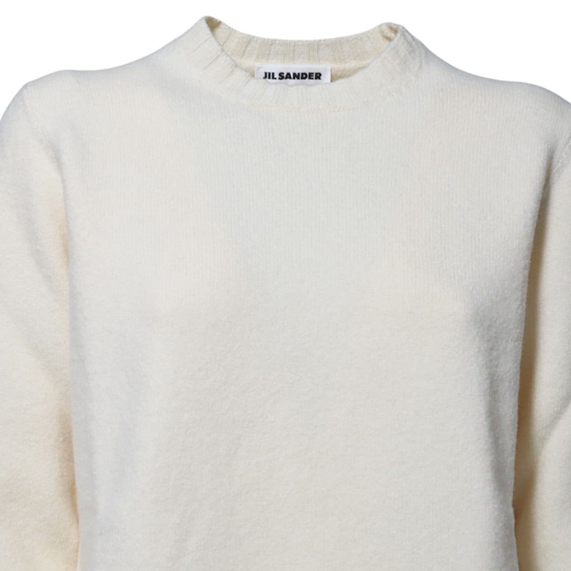 Jil Sander Cream Wool Boxy Crewneck Sweater