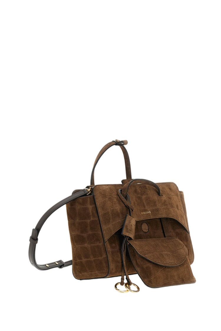 Hidesins Croc-Effect Suede Shoulder Bag