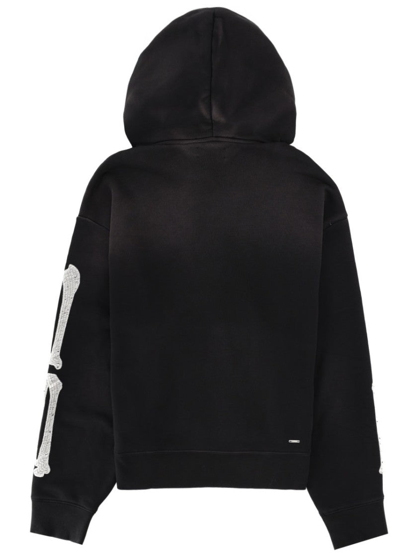 Amiri Black Bones White Bone Graphic Cotton Hoodie