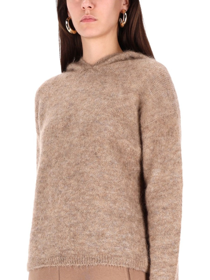 Max Mara Soft Textured Hooded Shirt With Relaxed Fit