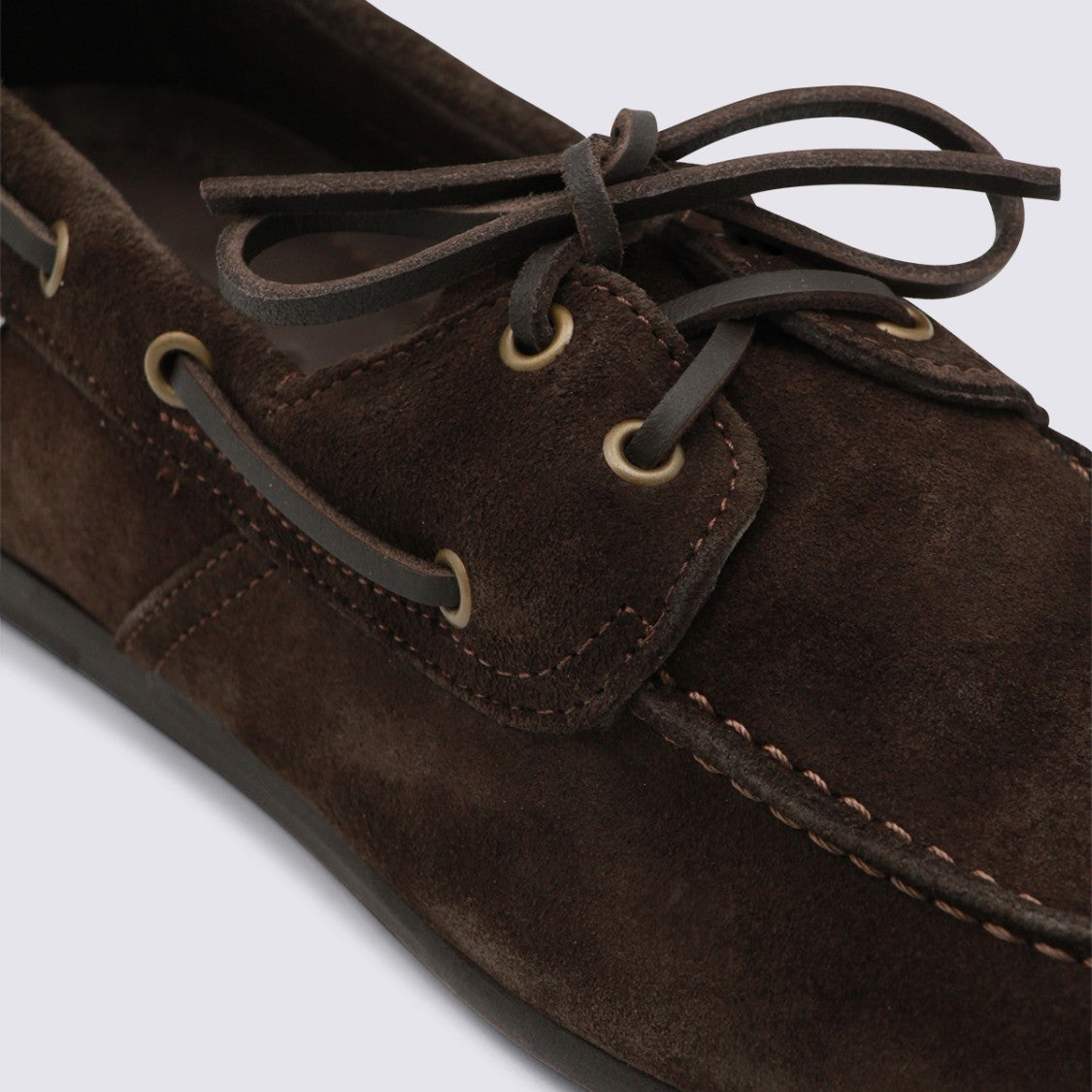 Sebago Moccasin-Style Suede Flats With Decorative Lacing