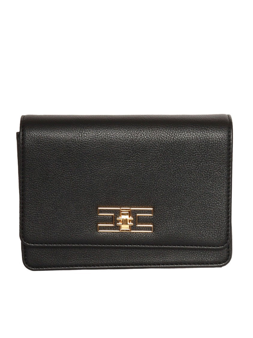 Elisabetta Franchi Black Clutch With Shoulder Strap