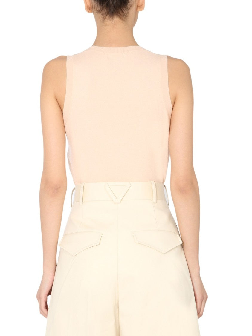 Bottega Veneta Sleeveless Cashmere Blend Sweater With Round Neckline