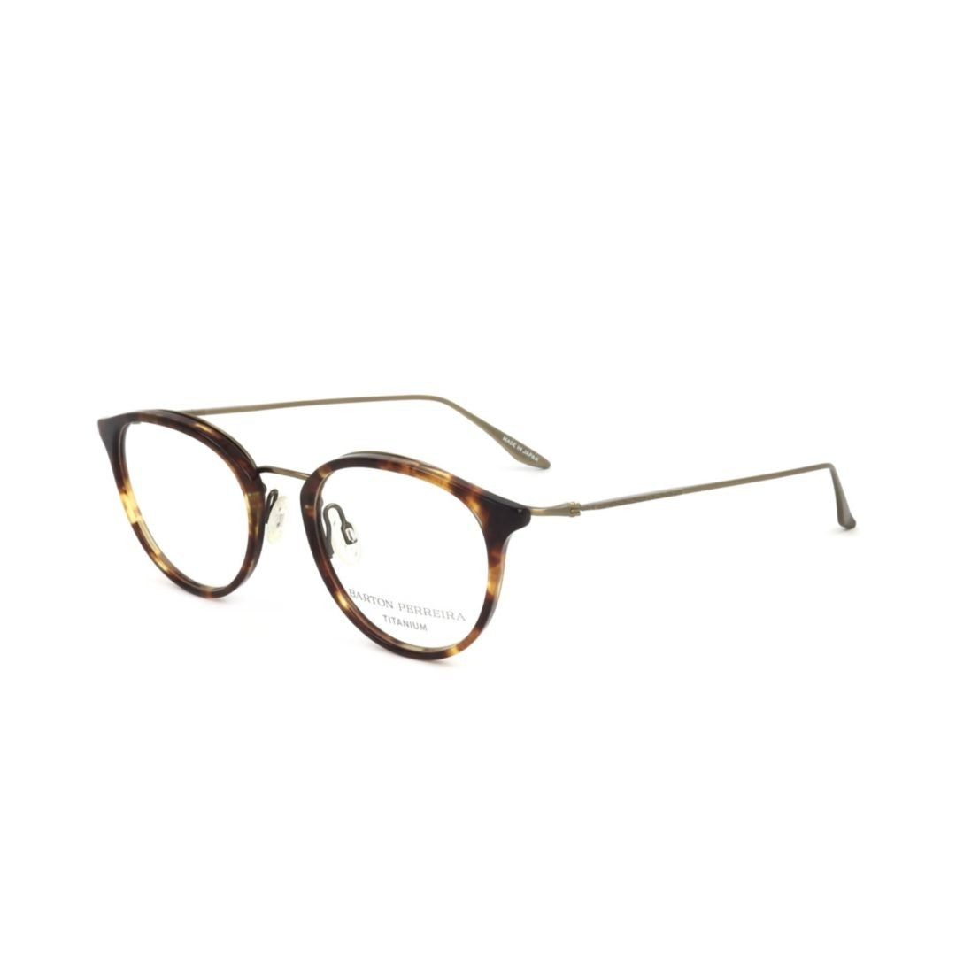 Barton Perreira Bp5095 480Lz Round Tortoiseshell Pattern Eyeglasses With Thin Metal Temples
