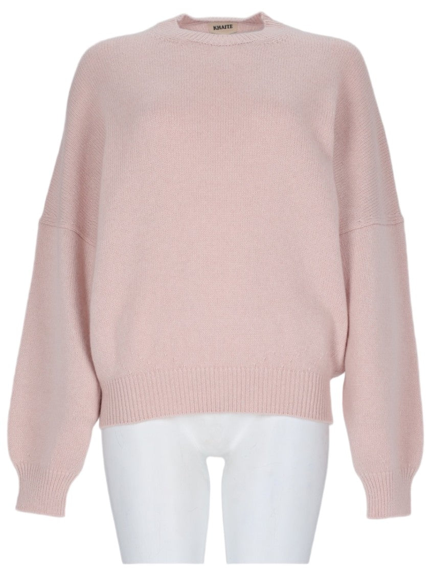 Khaite Pastel Pink Cashmere Sweater With Ballooned Sleeves