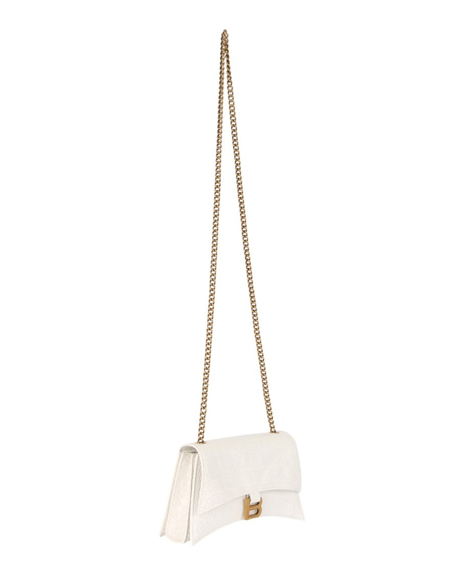 Balenciaga Xs Crocodile Embossed Crush Chain Shoulder Bag