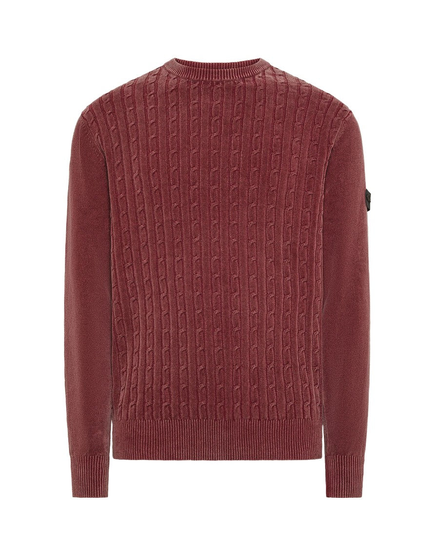 Peuterey Plum Red Cursa Chenille Cotton Sweater