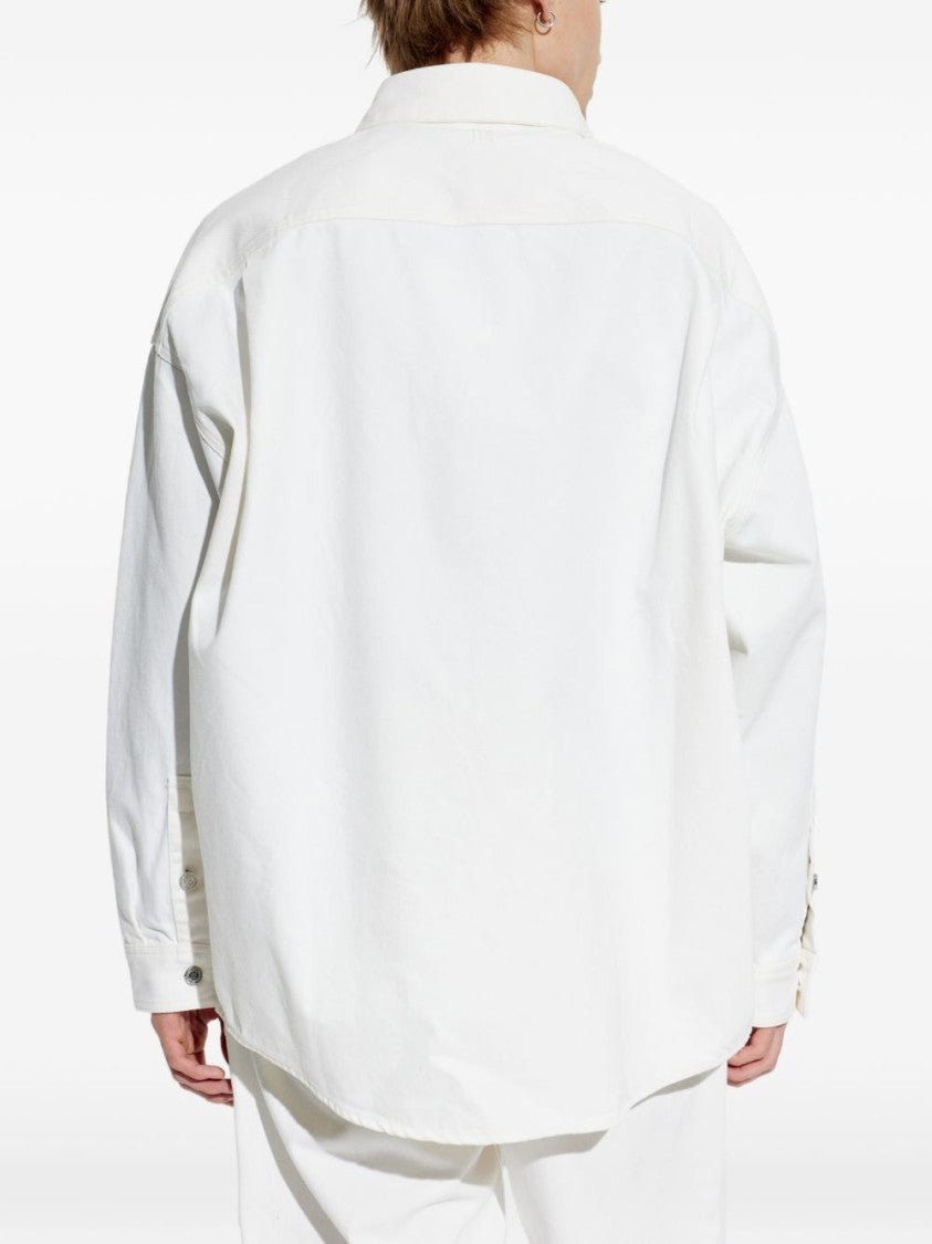 Balmain Relaxed Fit White Cotton Shirt
