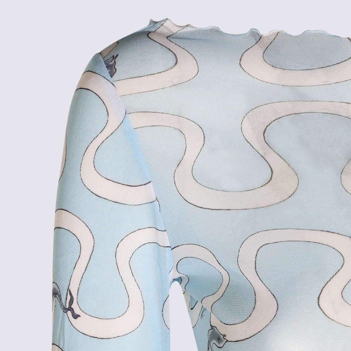 Emilio Pucci Fitted Long-Sleeve Top With Abstract Wavy Pattern