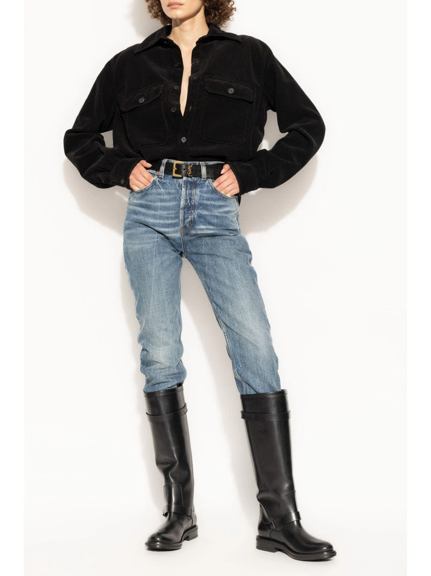 Saint Laurent Black Fall Overshirt Corduroy Shirt