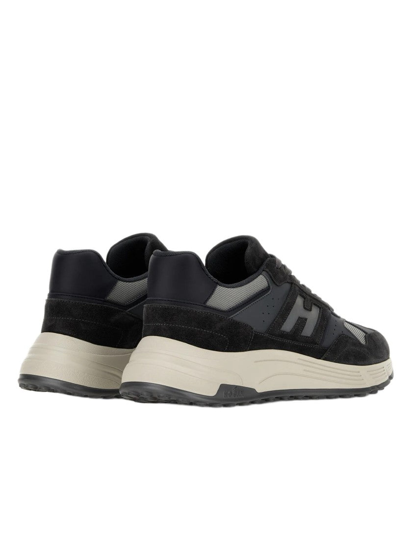 Hogan Contemporary Grey Sneakers With Suede And Mesh Details