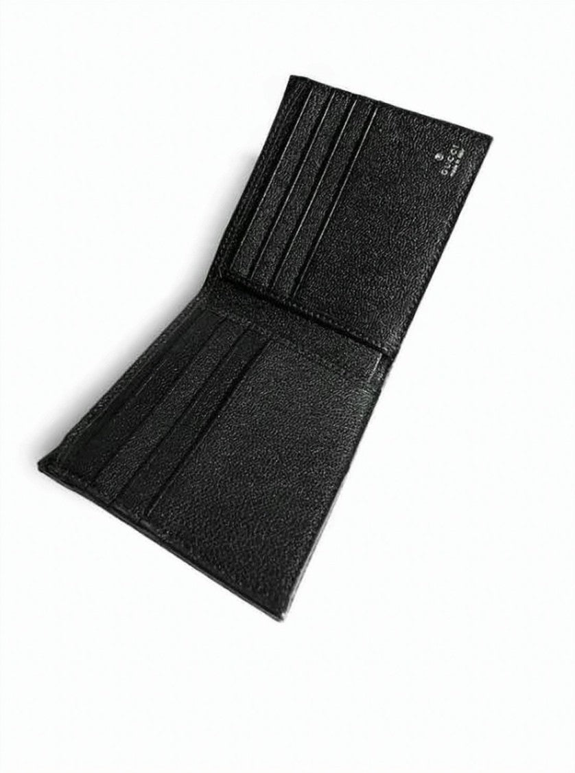 Gucci Textured Canvas Bifold Wallet With Refined Monochrome Design