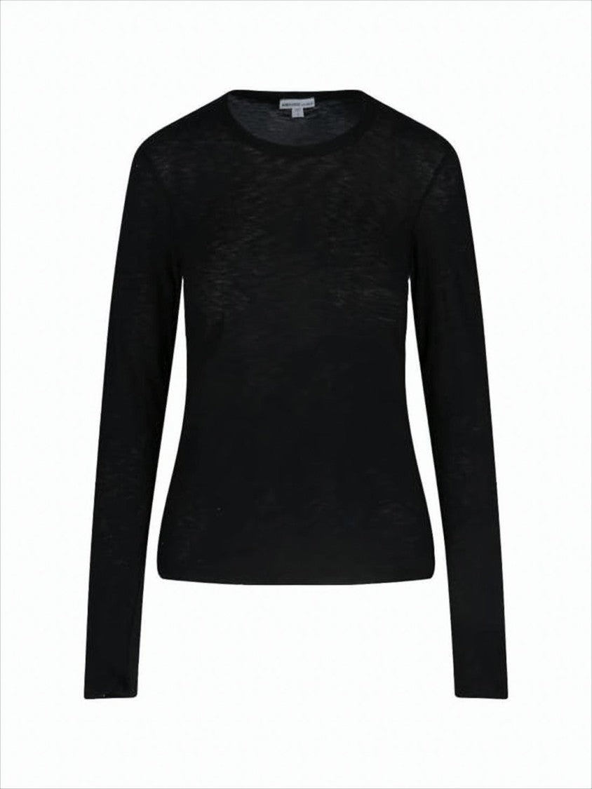 James Perse Long-Sleeved Velvet Top With Fitted Silhouette