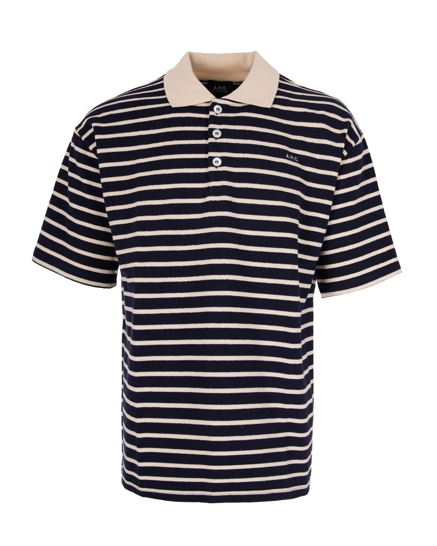 A.P.C. Blue Striped Polo