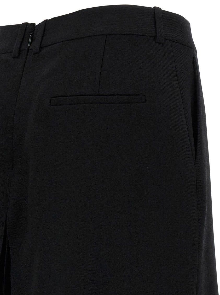 Saint Laurent Midi Wool Skirt With Silk Lining