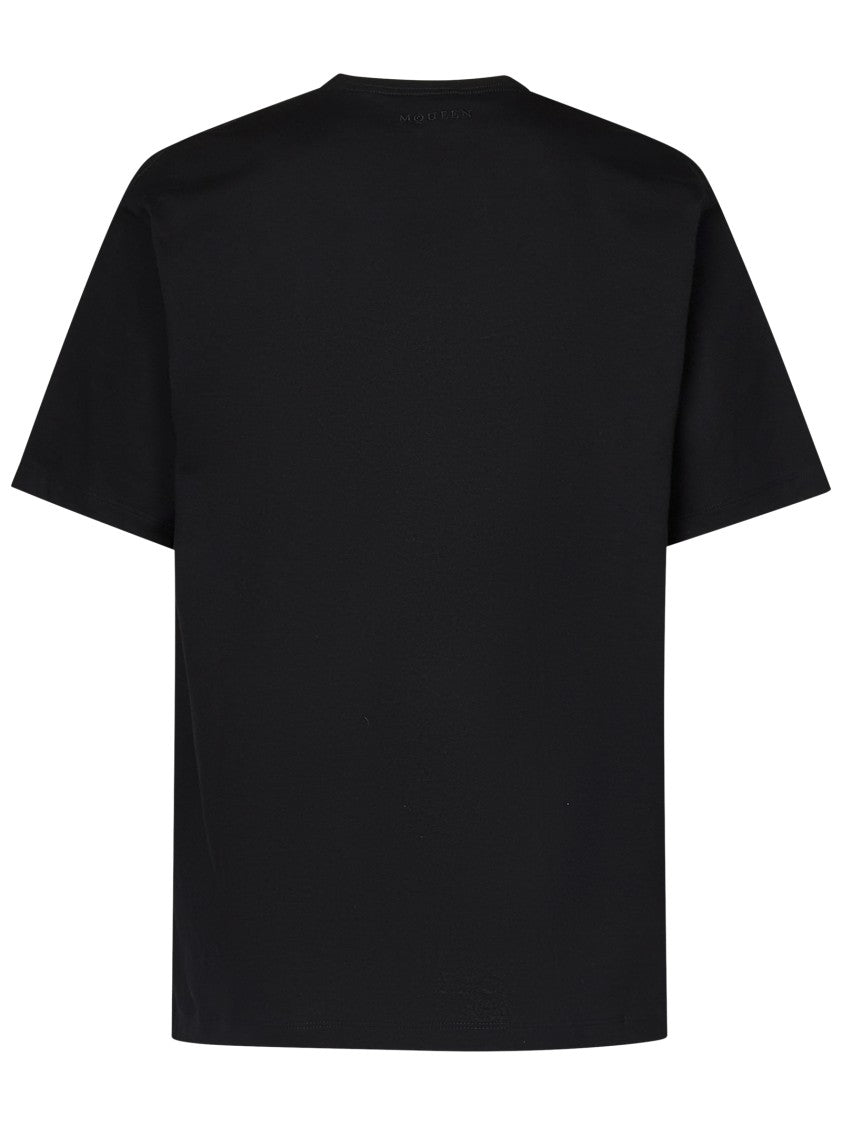 Alexander Mcqueen Oversized Black Cotton T-Shirt With Contrasting Print