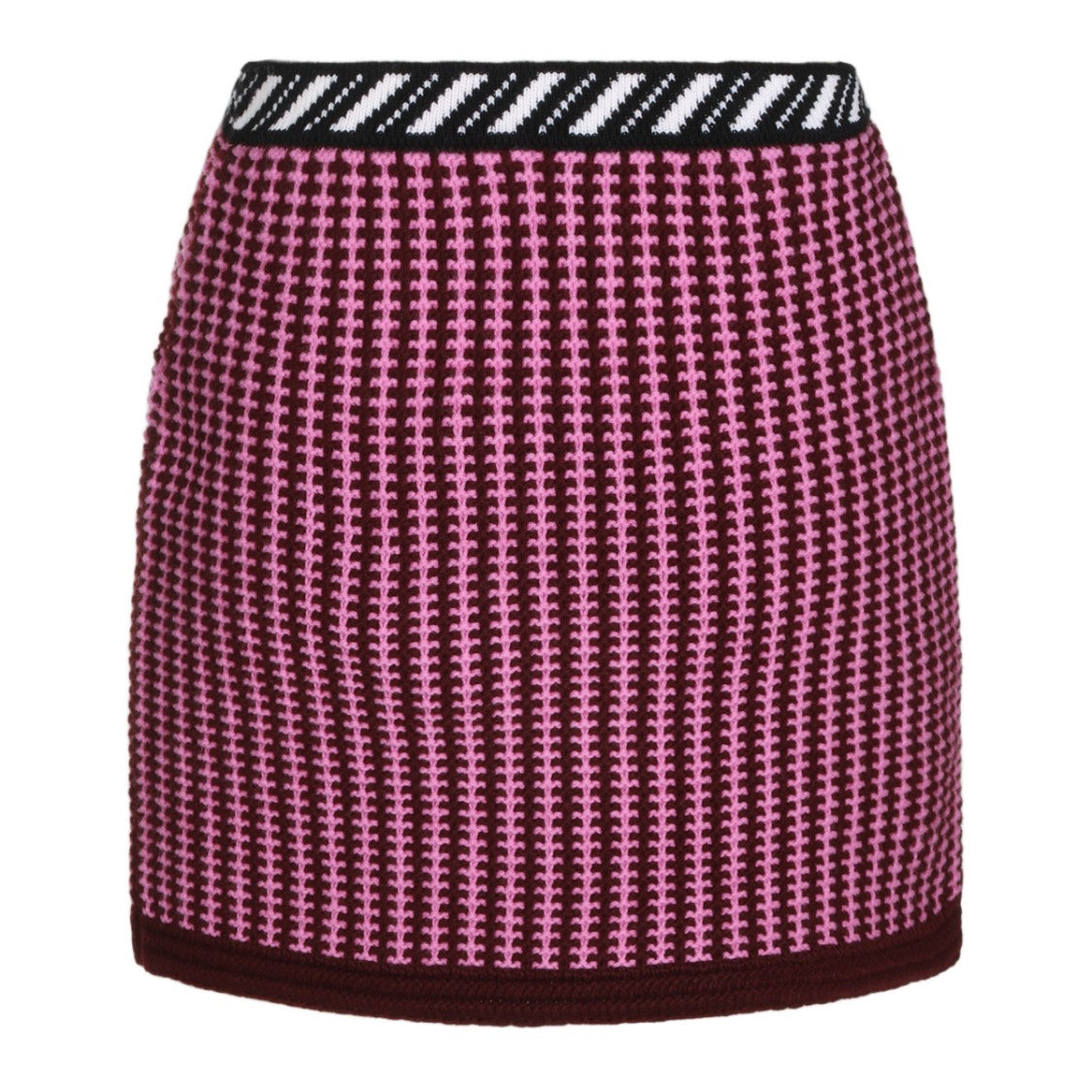Versace Textured Knit Gold Emblem Skirt