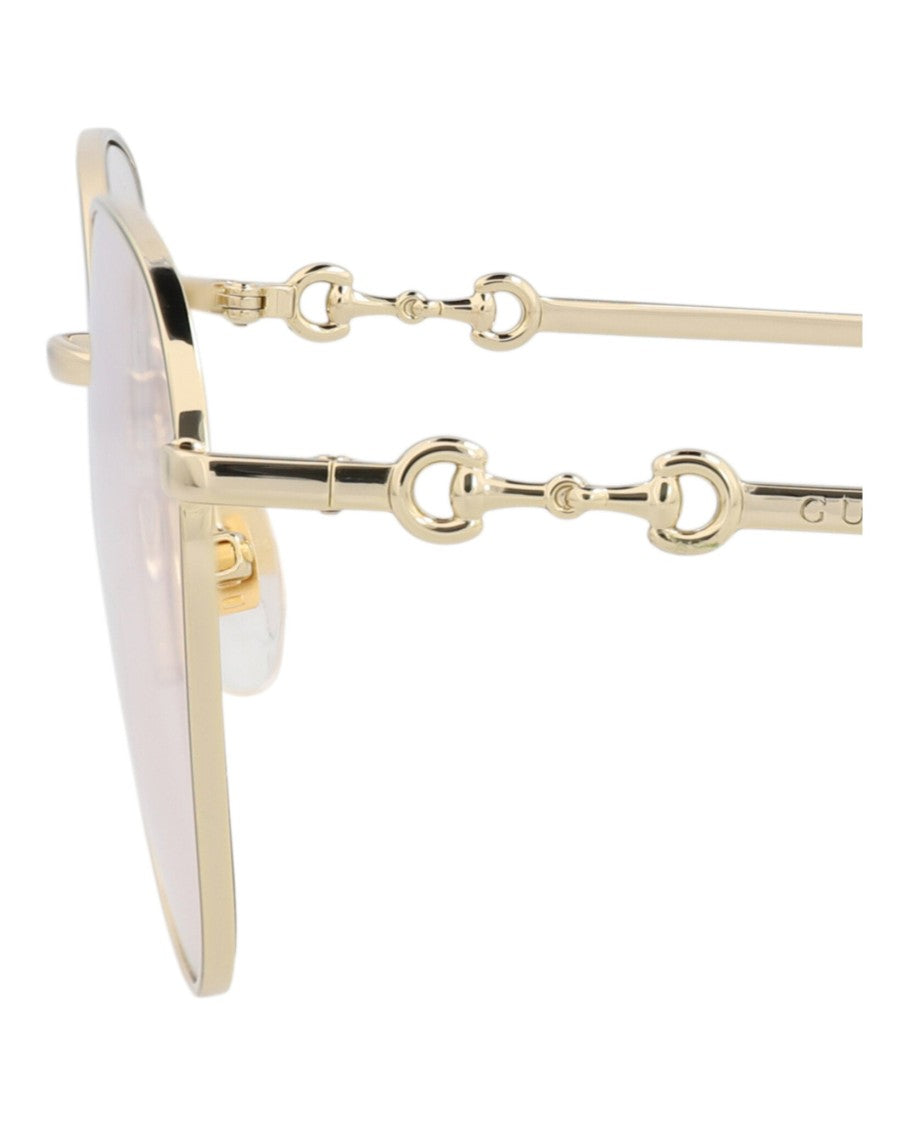 Gucci Round-Frame Metal Sunglasses