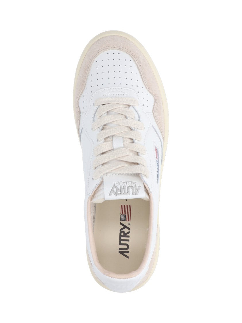 Autry White Medalist Leather Low Sneakers