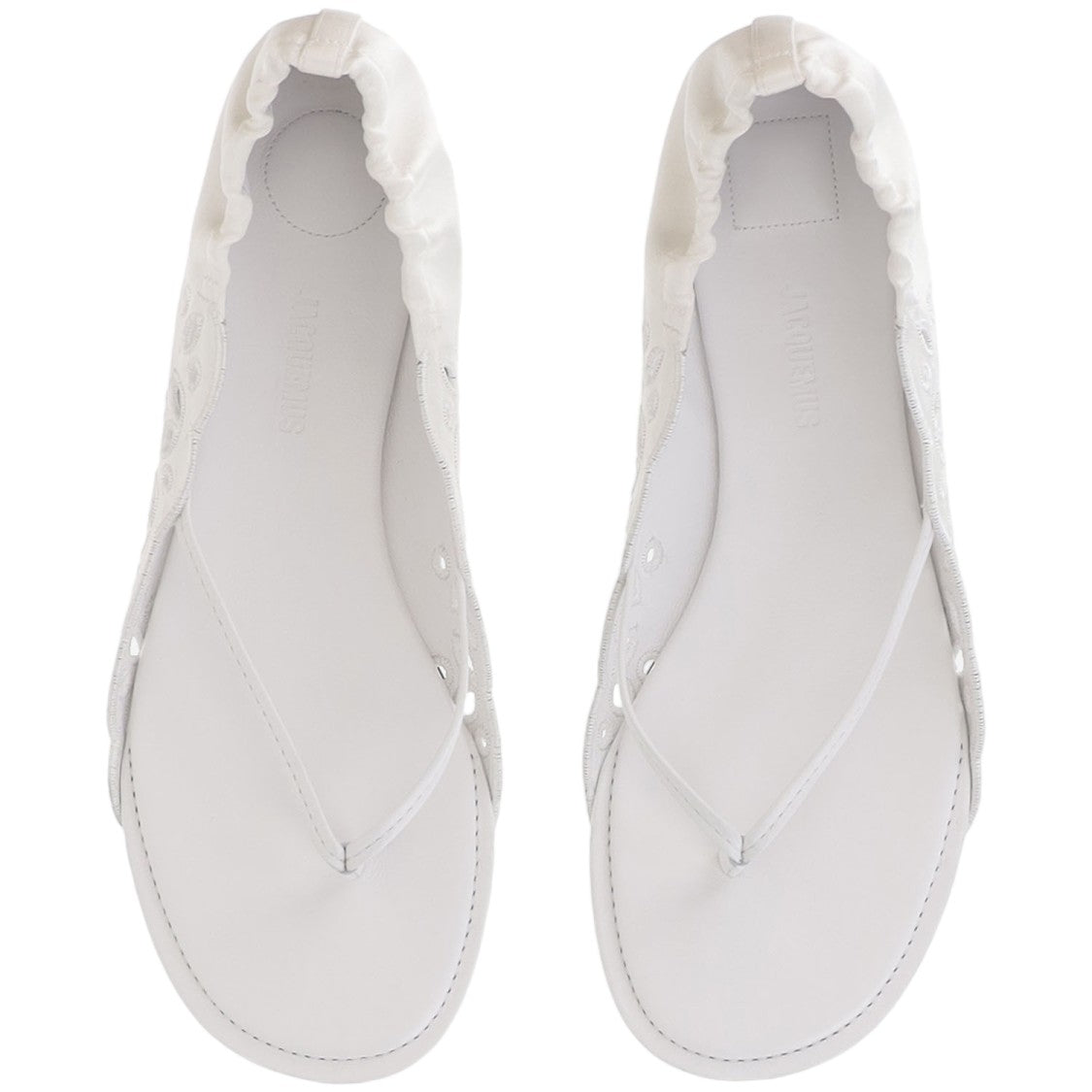 Jacquemus Leather And Fabric Sandals With Cut-Out Details