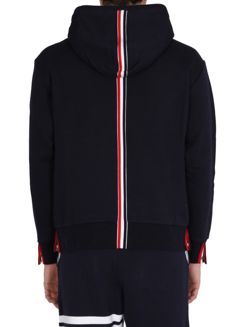 Thom Browne Drawstring Hoodie With Ribbed Cuffs